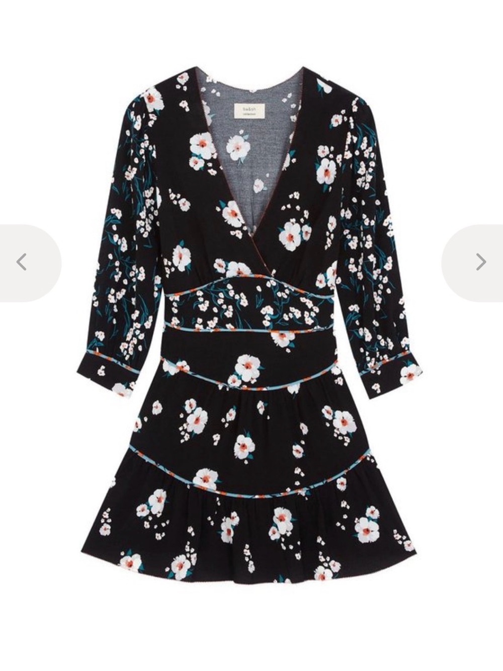 ba&sh Belize Mini Dress in Black Floral Size 1 XS (US 2)